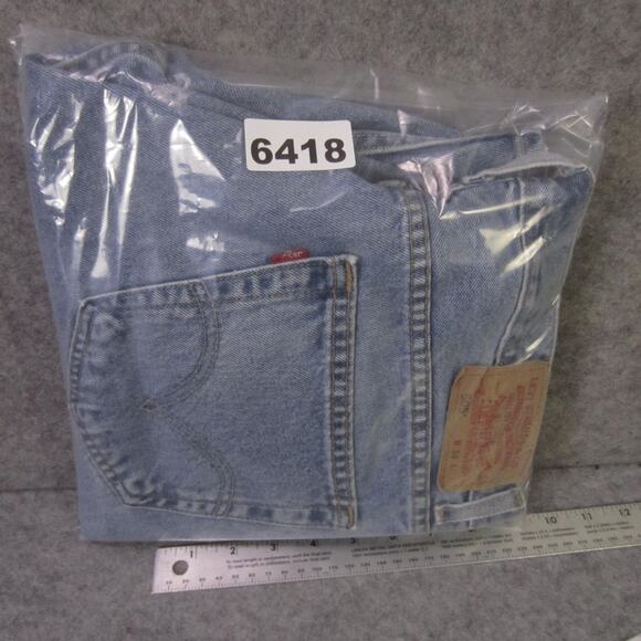 Levis 505 Denim Shorts Mens 34 Light Wash Regular Fit Blue Jean Casual - Picture 8 of 8